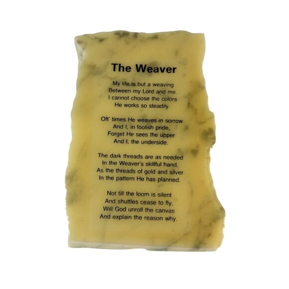 Marble Tabletop Plaque Paperweight The Weaver Poem Desk Decor Inspirational - Picture 1 of 6